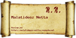 Malatidesz Netta névjegykártya